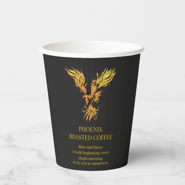 Phoenix Rising Bold Design Paper Cups (Front)