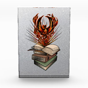 Phoenix Rising Books Silver Glitter Glam Acrylic Award