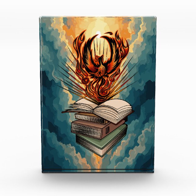 Phoenix Rising Books Sunlight Clouds Inspirational Acrylic Award (Front)