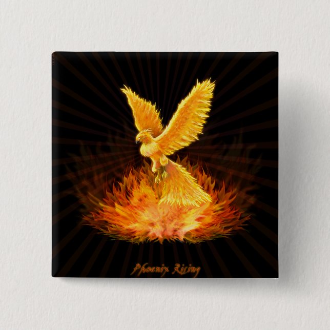 Phoenix Rising Button (Front)