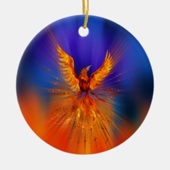 Phoenix Rising Ceramic Ornament by LoveMalinois at Zazzle