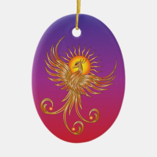 Phoenix Rising Ceramic Ornament