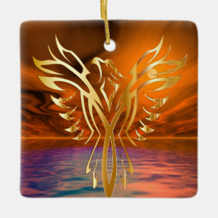 Phoenix Rising Ceramic Ornament