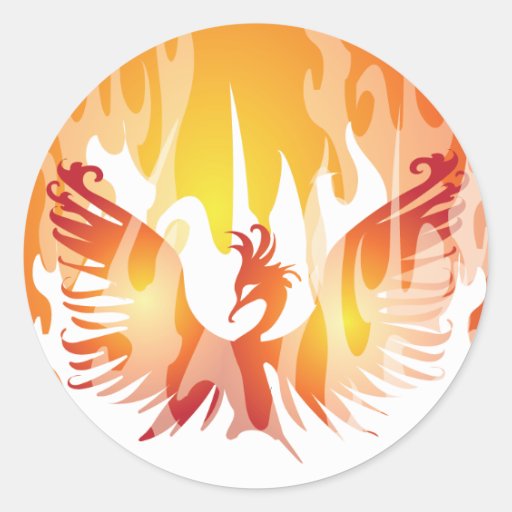 Phoenix Rising Classic Round Sticker | Zazzle