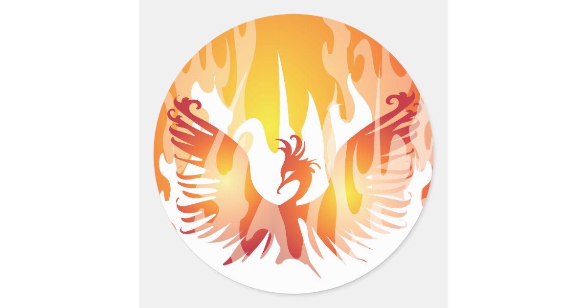 Phoenix Rising Classic Round Sticker | Zazzle