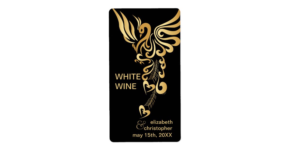 Phoenix Rising Custom Wedding Wine Labels | Zazzle