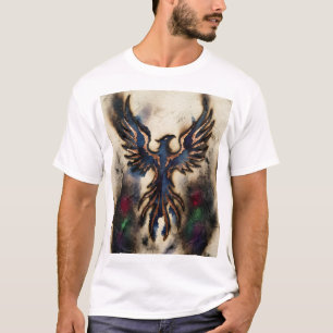 Phoenix Rising Dark Fire Fantasy Fine Art Print    T-Shirt