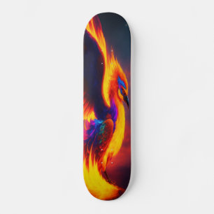 Phoenix Rising Eagle Flame SkateBoard, Digital Art Skateboard