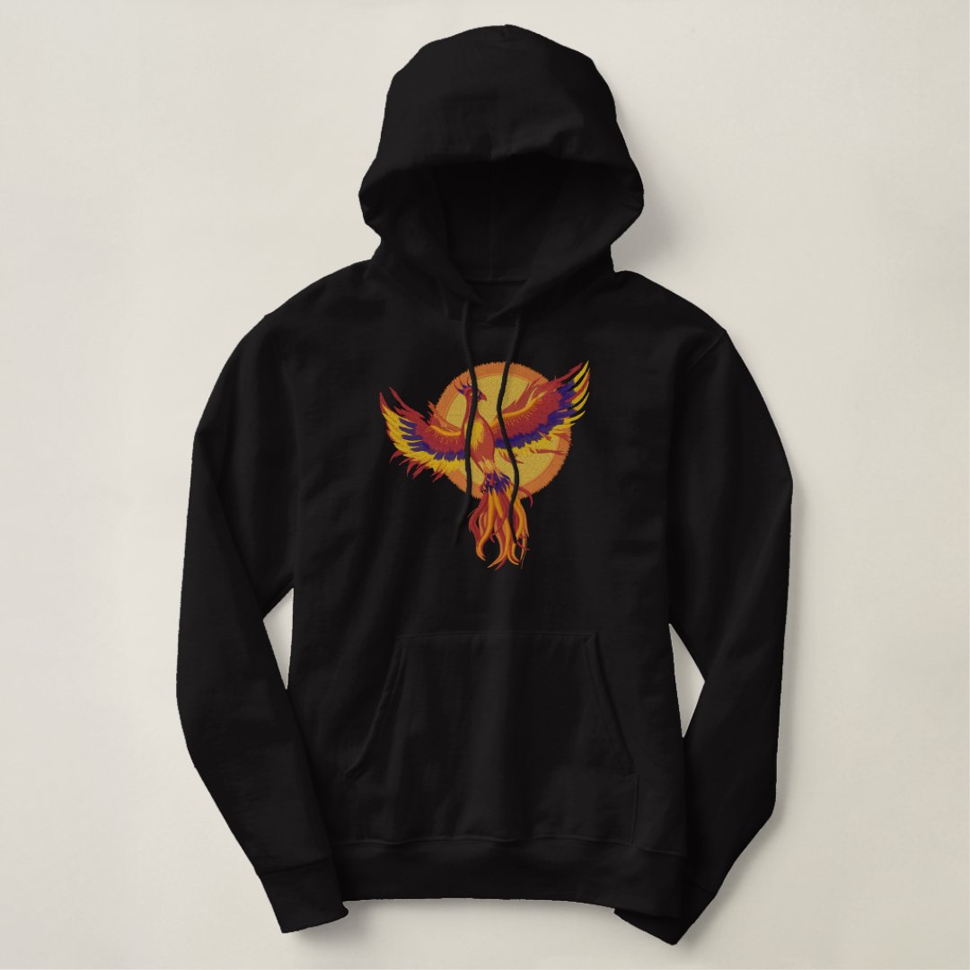 Phoenix Rising Embroidered Hoodie | Zazzle