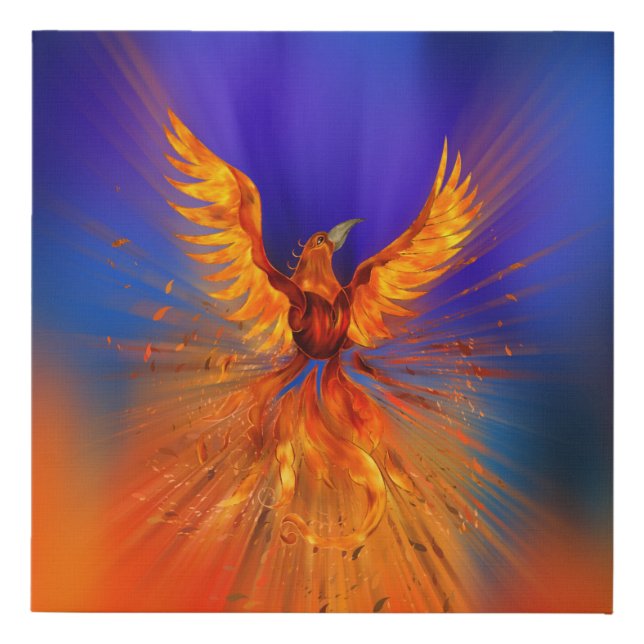 Phoenix Rising Faux Canvas Print (Front)