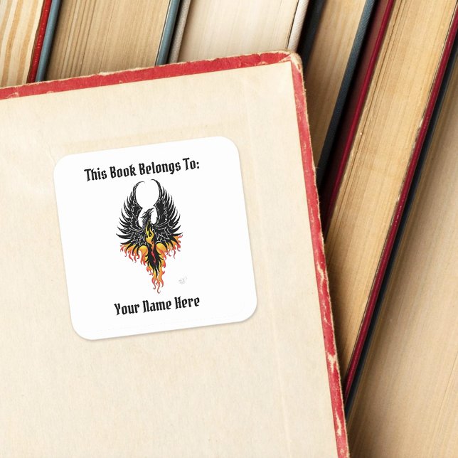  Phoenix Rising Firebird Black Tribal Bookplate (Creator Uploaded)