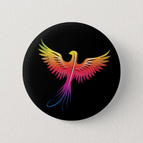 Phoenix rising flame colors pinback button