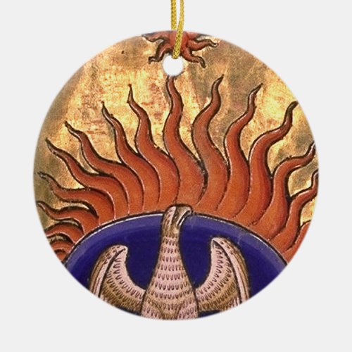 Phoenix Rising from the Ashes Ceramic Ornament
