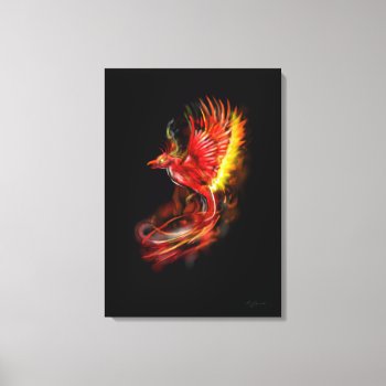 Phoenix Rising From The Ashes Graphic Original Art Canvas Print by FXtions at Zazzle