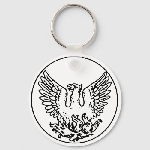 PHOENIX RISING FROM THE ASHES VINTAGE PRINT KEYCHAIN