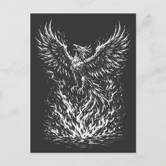 Phoenix Rising From the Flames by BurnsInHell Postcard (Front)