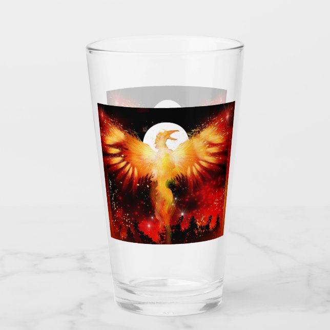 Phoenix Rising Gass Tumbler (Front)