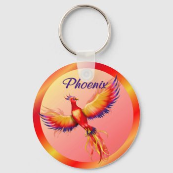 Phoenix Rising Keychain by Spice at Zazzle