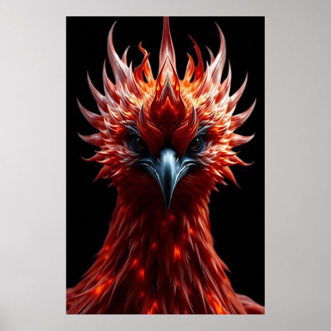🔥 Phoenix Rising - Majestic Fire Bird Fantasy Art Poster (Front)