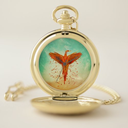 Phoenix Rising _Mixed media Pocket Watch