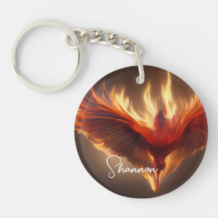 Phoenix Rising Name Inspiring Strength Keychain