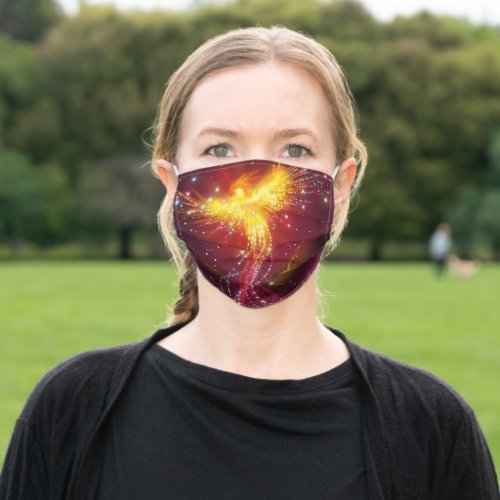 Phoenix Rising on Purple Sky Adult Cloth Face Mask