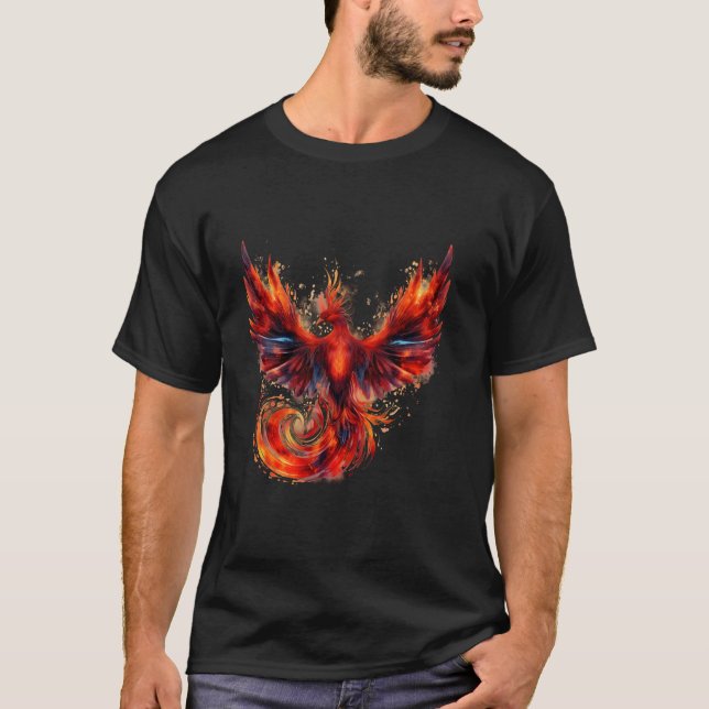 Phoenix Rising Reborn Mythical Bird Rejuvenation P T-Shirt (Front)