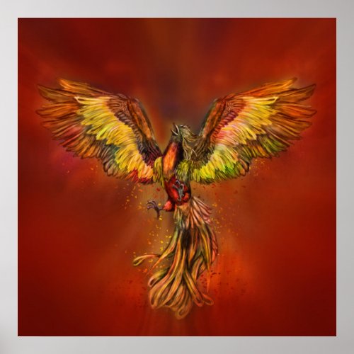 Phoenix Rising _ red sky Poster