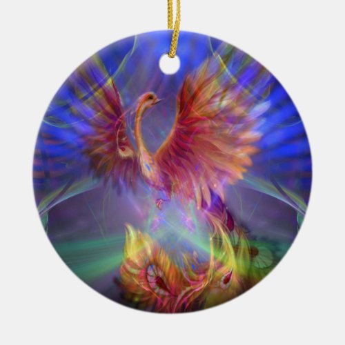 Phoenix Rising Round Ornament