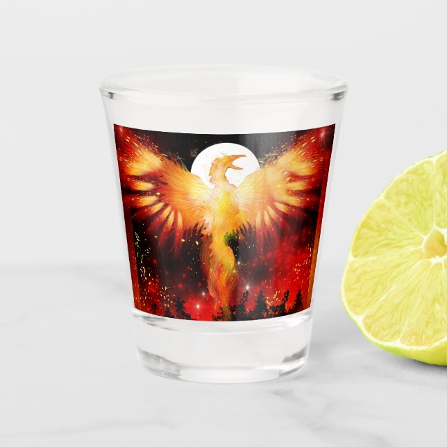 Phoenix Rising Shot Glass (Front)