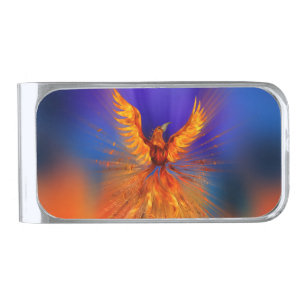 Phoenix Rising Silver Finish Money Clip