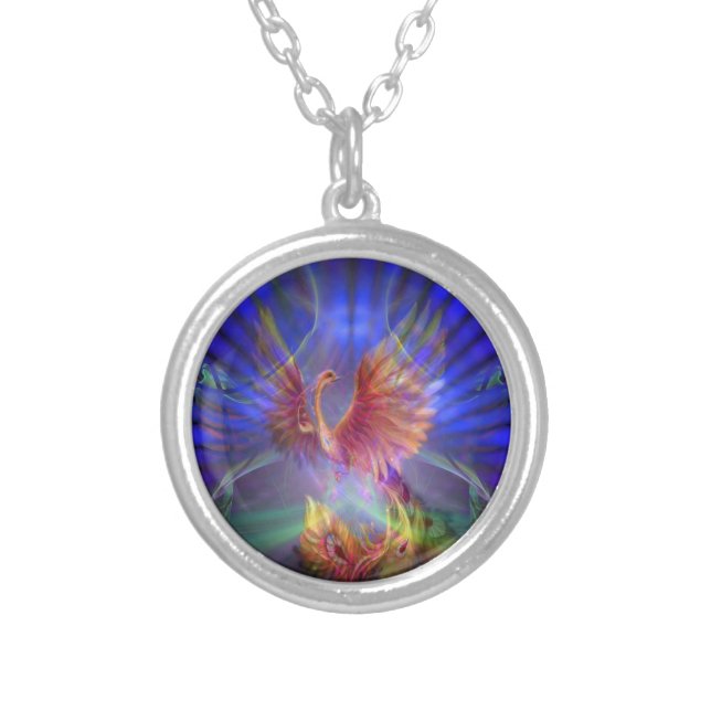 Phoenix Rising Silver-Plated Necklace (Front)