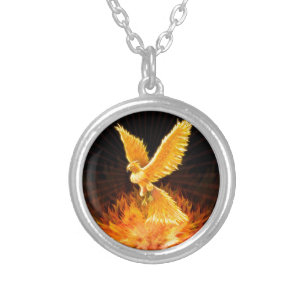 Phoenix Rising Silver Plated Necklace