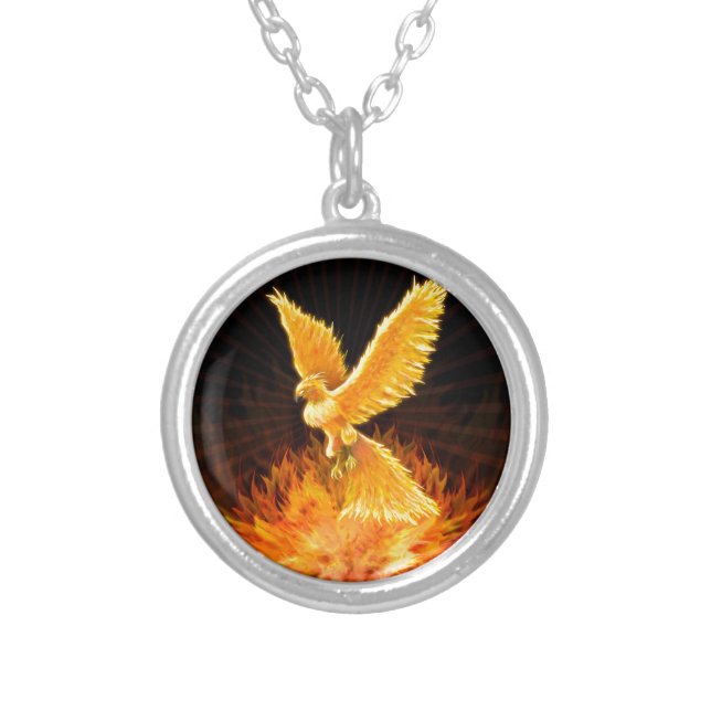 Phoenix Rising Silver Plated Necklace (Front)