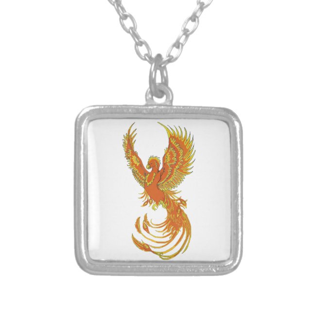 Phoenix Rising Square Necklace (Front)