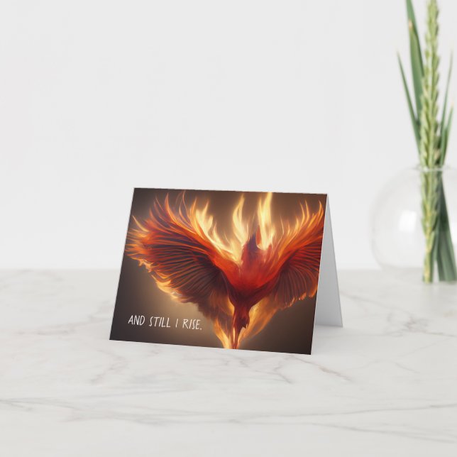 Phoenix Rising Support Inspiring Strength Card (Front)