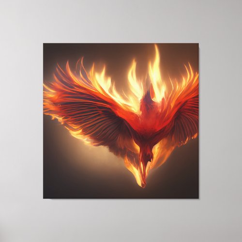 Phoenix Rising Support Inspiring Strength Card Canvas Print