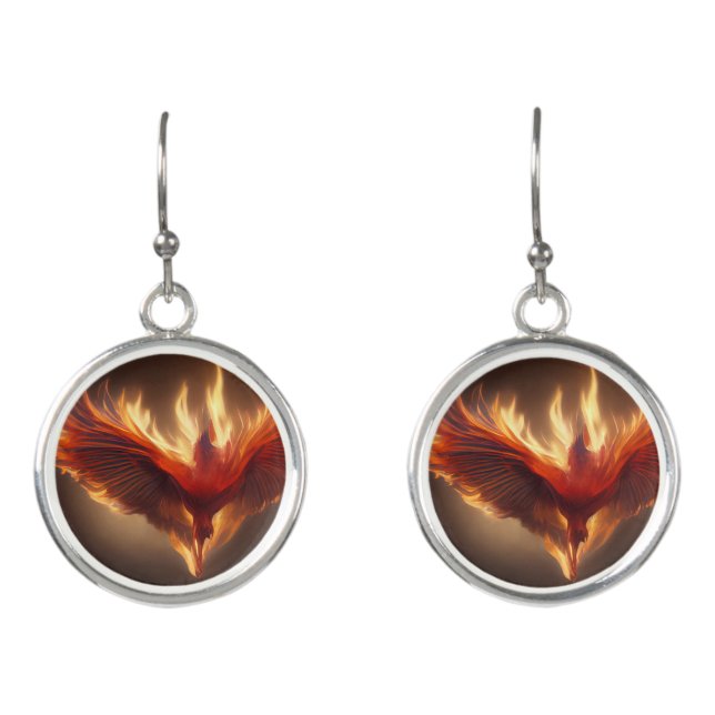 Phoenix Rising Support Inspiring Strength Earrings (Front)