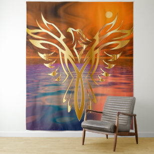 Phoenix Wall Art Phoenix Rising From the Ashes of Flame Canvas Wall Art  Poster Prints Phoenix Bird Decor Chinese Dragon Picture Artwork Home  Bedroom