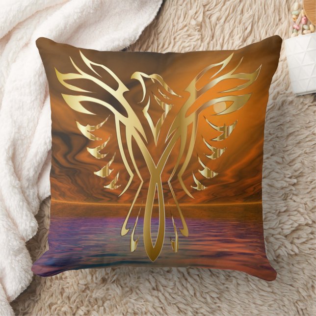 Phoenix Rising Throw Pillow (Blanket)