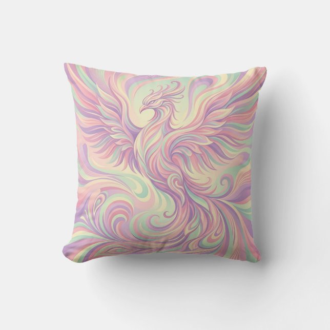 Phoenix Rising Wings Throw Pillow (Front)