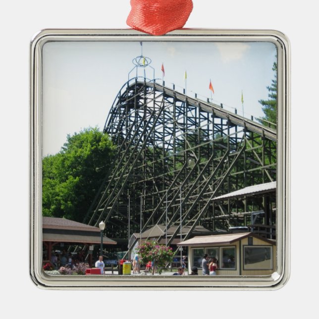 Phoenix Roller Coaster at Knoebels Metal Ornament (Front)