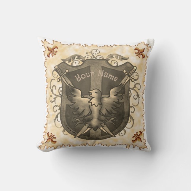 Phoenix Shield  Throw Pillow (Front)