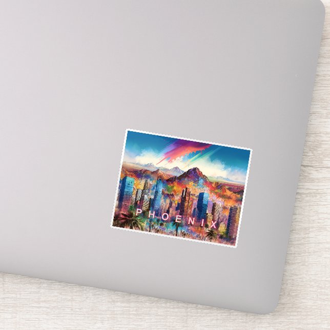 Phoenix Skyline Abstract Art  Sticker (Detail)