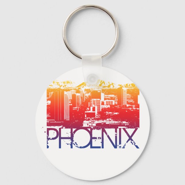 Phoenix Skyline Design Keychain (Front)