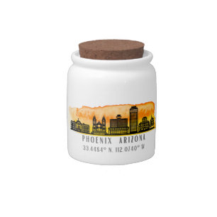 Phoenix Skyline Map Coordinates  Candy Jar