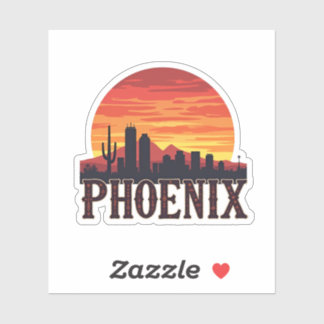 Phoenix Skyline Sunset Desert Cityscape Design Sticker