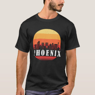 Phoenix Skyline Sunset in Retro Vintage Style T-Shirt