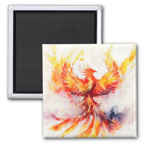 Phoenix Spreading its Wings Rising from the Ashes Magnet