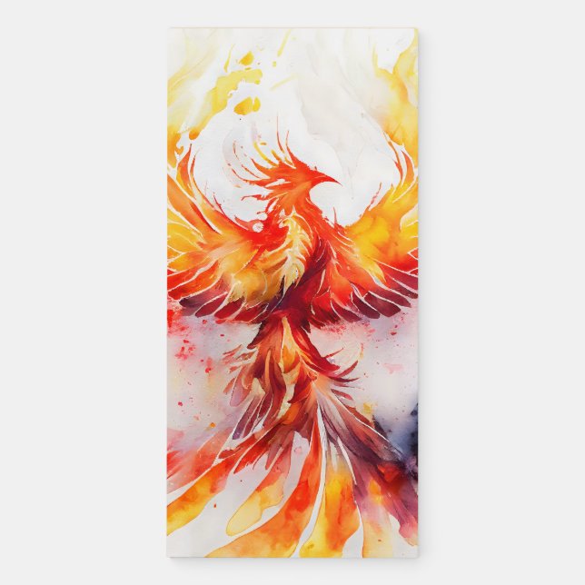 Phoenix Spreading it's Wings Rising from the Ashes Magnetic Notepad (Front)